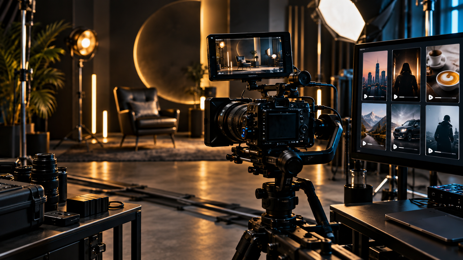 A video production studio preparing a brand story